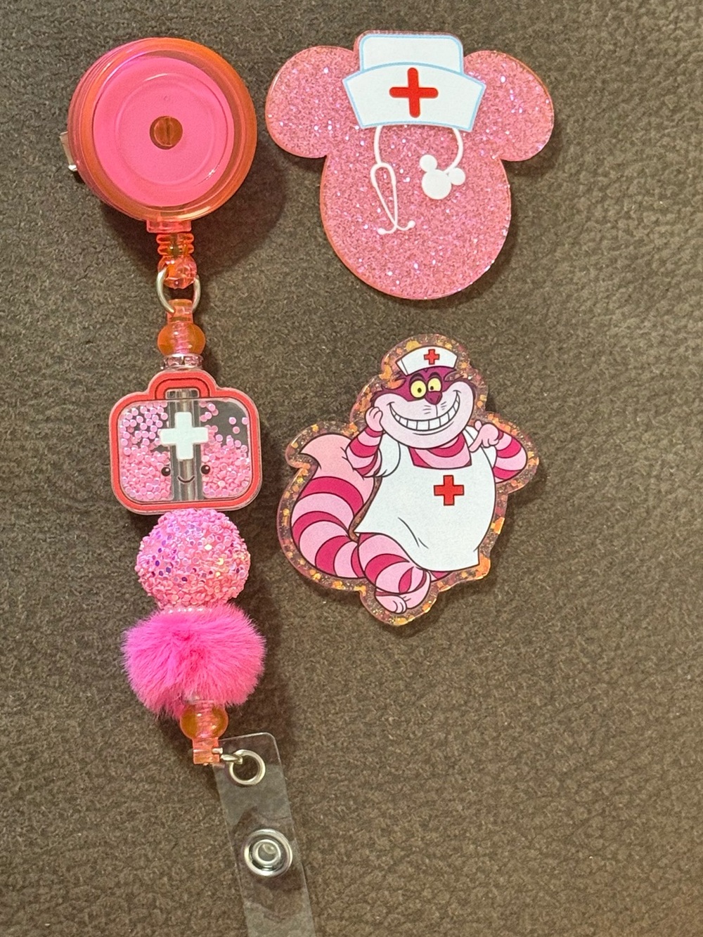 Pink Medical Badge Reel